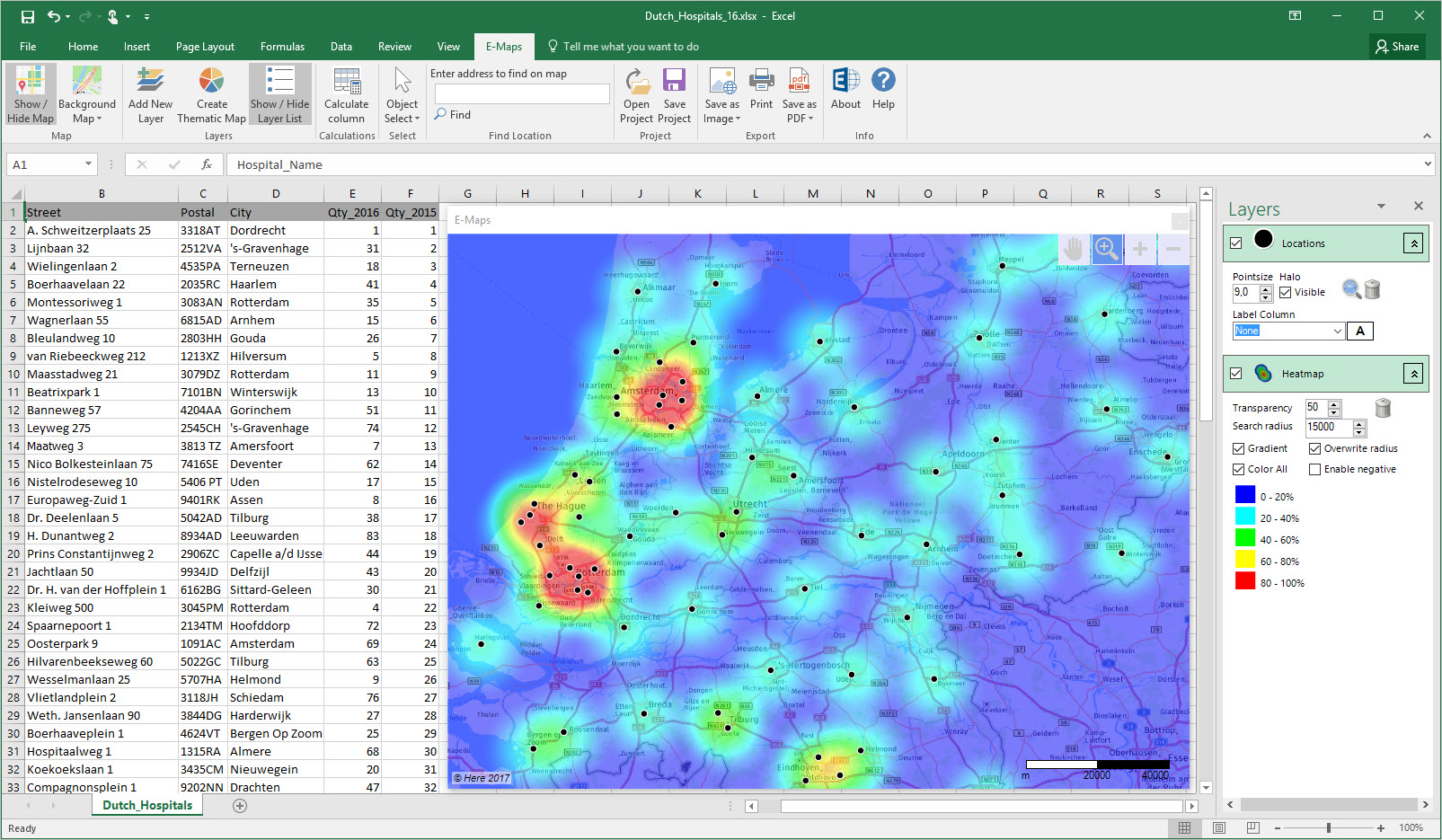 Adjustable colours and ranges in heatmap heatmap
