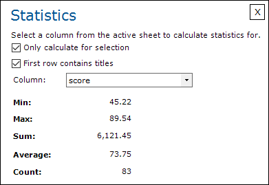 Statistics; Statistieken