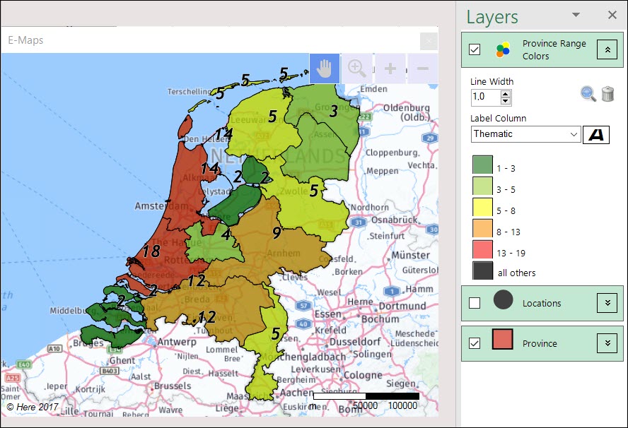 Excel kaart